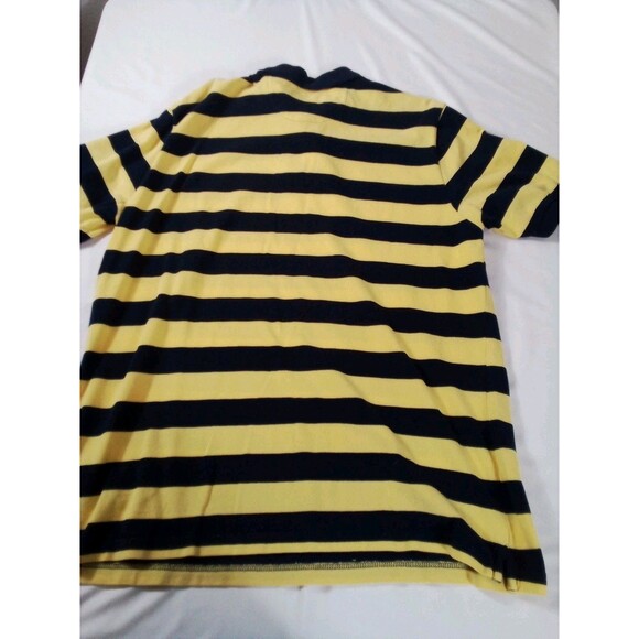 Men's Chaps Short Sleeve Yellow/Blue Stripes Size XL Polo Shirt - Picture 10 of 10